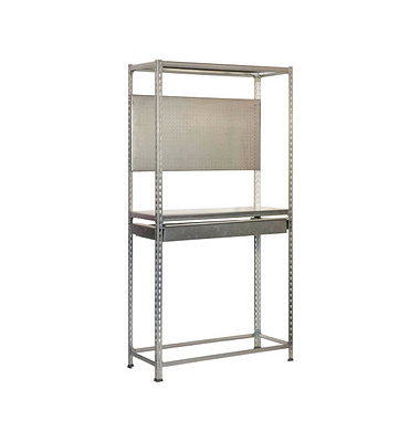 Werkbank-Set SIMONRACING silber 1 Schublade 120,0 x 40,0 x 200,0 cm