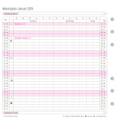 Kalendereinlage 50515, Monatsplan, 1 Monat / 1 Seite, 96x172mm (Midi), 2025