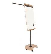 Flipchart Natural Mobil, NAT0616, 67x105cm (BxH), eiche/wei&szlig;, mit Rollen, mit 2 Seitenarmen