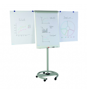 Flipchart Professional, RD-617, 68x104cm, wei&szlig;, mit Rollen, mit 2 Seitenarmen