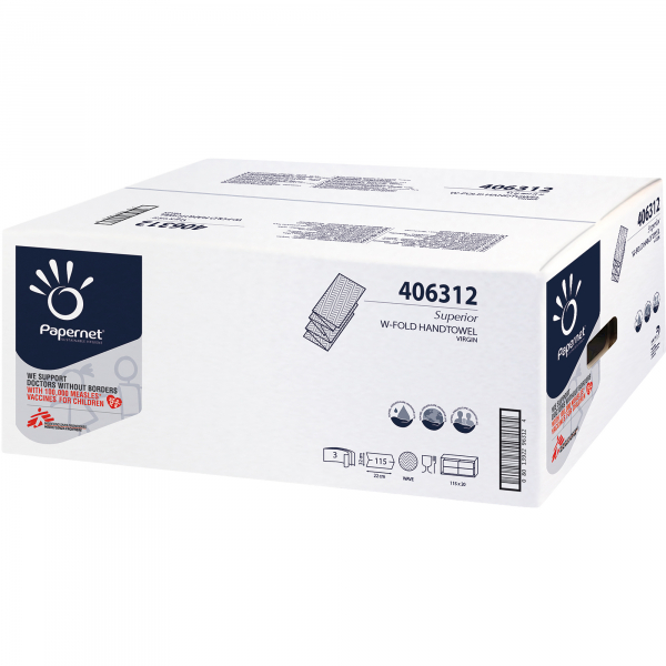 8013924963124 - Falthandtücher Superior 40631 22x32cm 3-lagig Interfold-Falz (W-Falz) weiß Tissue 8013924963124 2300 Blatt