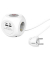 3-fach Steckdosenwürfel  1,4 cm weiß mit USB-Buchse 