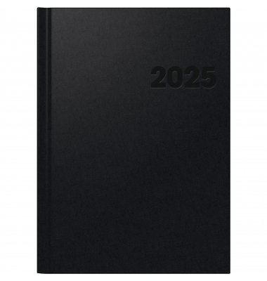 Buchkalender 1078160905, Modell 781, schwarz, 1 Woche / 2 Seiten, 21x29,7cm (A4), 2025