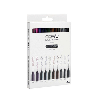 COPIC Multiliner Color Fineliner farbsortiert 0,3 mm