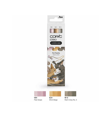 COPIC Ciao Pet Palette Layoutmarker-Set farbsortiert 1,0 + 6,0 mm