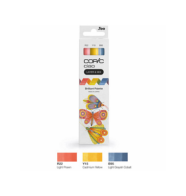 COPIC Ciao Brilliant Palette Layoutmarker-Set farbsortiert 1,0 + 6,0 mm