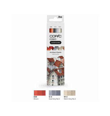 COPIC Ciao Architect Palette Layoutmarker-Set farbsortiert 1,0 + 6,0 mm