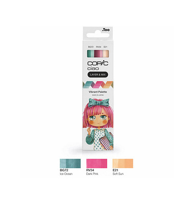 COPIC Ciao Vibrant Palette Layoutmarker-Set farbsortiert 1,0 + 6,0 mm