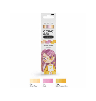 COPIC Ciao Sunset Palette Layoutmarker-Set farbsortiert 1,0 + 6,0 mm
