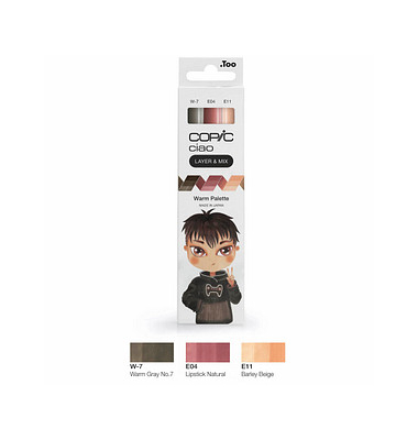 COPIC Ciao Warm Palette Layoutmarker-Set farbsortiert 1,0 + 6,0 mm