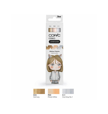 COPIC Ciao Mellow Palette Layoutmarker-Set farbsortiert 1,0 + 6,0 mm
