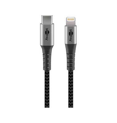 LightningUSB C Kabel 0,5 m grau, schwarz