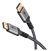 DisplayPort 1.4 Kabel 1,0 m grau, schwarz