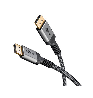 DisplayPort 1.4 Kabel 1,0 m grau, schwarz