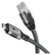 USB C 3.1RJ45 CAT 6 Kabel 2,0 m grau, schwarz
