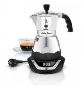 Moka Timer Espressokocher elektrisch gelb, 6 Tassen
