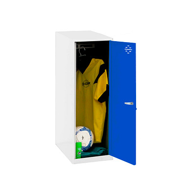 Spind SIMONLOCKER DISM SINGLE weiß, blau 8425437116605, 1 Schließfach 30,0 x 50,0 x 91,5 cm