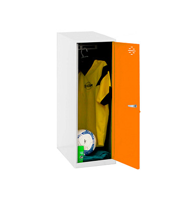 Spind SIMONLOCKER DISM SINGLE weiß, orange 8425437116629, 1 Schließfach 30,0 x 50,0 x 91,5 cm