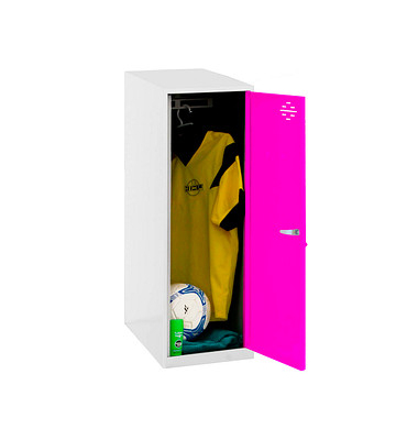 Spind SIMONLOCKER DISM SINGLE weiß, pink 8425437116636, 1 Schließfach 30,0 x 50,0 x 91,5 cm