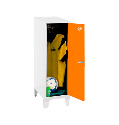 Spind SIMONLOCKER DISM SINGLE weiß, orange 8425437120411, 1 Schließfach 30,0 x 50,0 x 101,5 cm