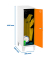 Spind SIMONLOCKER DISM SINGLE weiß, orange 8425437120411, 1 Schließfach 30,0 x 50,0 x 101,5 cm
