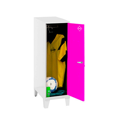 Spind SIMONLOCKER DISM SINGLE weiß, pink 8425437120428, 1 Schließfach 30,0 x 50,0 x 101,5 cm