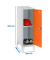 Spind SIMONLOCKER DISM grau, orange 8425437120725, 1 Schließfach 30,0 x 50,0 x 101,5 cm