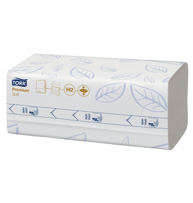 Falthandt&uuml;cher H2 Xpress Compressed Soft Premium 100889, 21x24cm, 2-lagig, Z-Falz, wei&szlig;, Papier