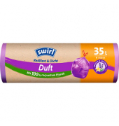 Müllbeutel 7241 Reißfest & Dicht Duft, lila, 35 Liter, mit Zugband, stark