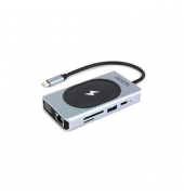 USB-C 10-in-1 USB-Ladestation silber, 100 Watt