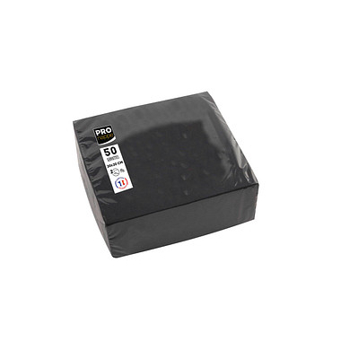 Servietten schwarz 2-lagig 20,0 x 20,0 cm