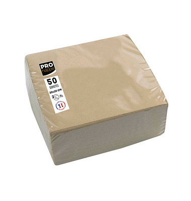 Servietten beigebraun 2-lagig 20,0 x 20,0 cm