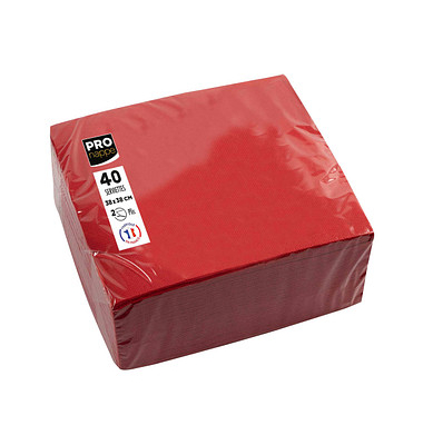 Servietten SV623809I, rot / Uni, 2-lagig, 38x38cm