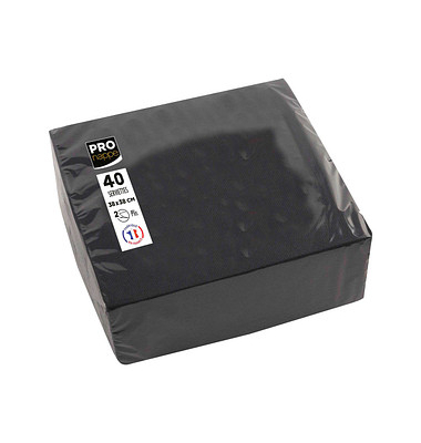 Servietten SV623821I, schwarz / Uni, 2-lagig, 38x38cm