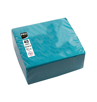 Servietten SV623828I, t&uuml;rkis / Uni, 2-lagig, 38x38cm