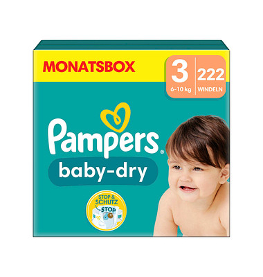 Windeln baby-dry™ Monatsbox Größe Gr.3 (6-10 kg) für Babys und Kleinkinder (4-18 Monate)