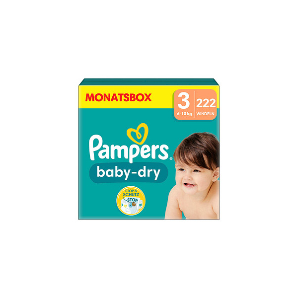 8006540785003 - Windeln baby-dry? Monatsbox Größe Gr3 (6-10 kg) für Babys und Kleinkinder (4-18 Monate) 8006540785003  222 Stück