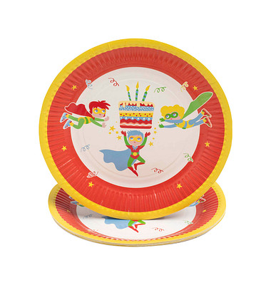 10 PROnappe Pappteller Superheld Ø 23,0 cm