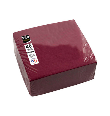 Servietten bordeaux 2-lagig 19,0 x 19,0 cm