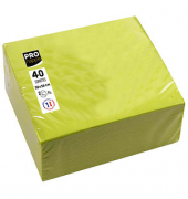 Servietten SV623831I, kiwigr&uuml;n / Uni, 2-lagig, 38x38cm