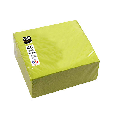 Servietten SV623831I, kiwigr&uuml;n / Uni, 2-lagig, 38x38cm