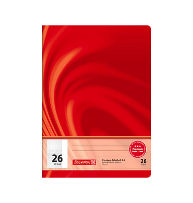 Schulheft 10-4442602 Vivendi / Lineatur 26, A4, 90g, rot