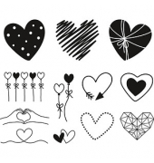 Motivstempel-Set Herzen