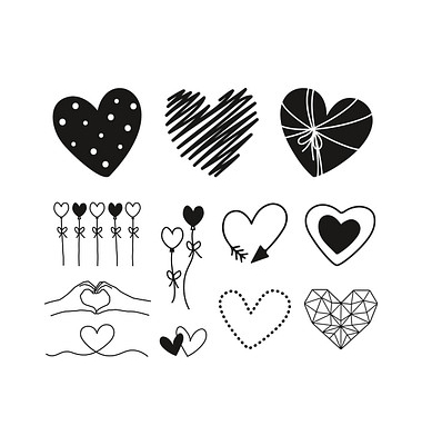 Motivstempel-Set Herzen