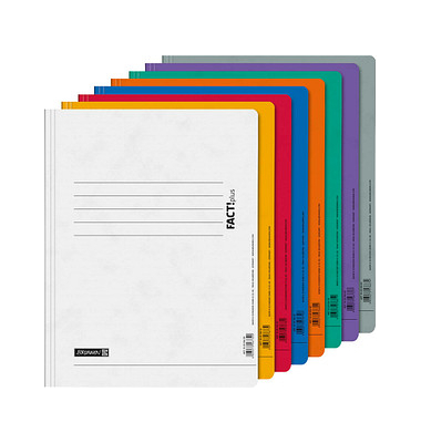 Schnellhefter FACT!plus 102010695, A4, weiß/gelb/orange/rot/blau/grün/violett/grau, Pressspankarton, 375g Schnellhefter FACT!plus 102010695, A4, weiß/gelb/orange/rot/blau/grün/violett/grau, Pressspankarton, 375g
