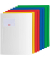 Schnellhefter FACT!pp 102015096, A4, 1x weiss/1x gelb/2x rot/2x blau und 2x grün, Polypropylen (PP), Vorderdeckel transluzent