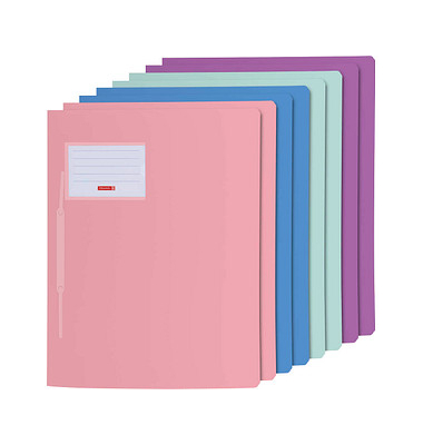 Schnellhefter FACT!pp 102015098, A4, 2x pastellpink/2x pastellviolett/2 x pastellmint und 2x pastellblau, Polypropylen (PP), Vor