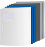 Schnellhefter FACT!pp 102015097, A4, 2x weiss/2x blau/2x grau und 2x silber, Polypropylen (PP), Vorderdeckel transluzent
