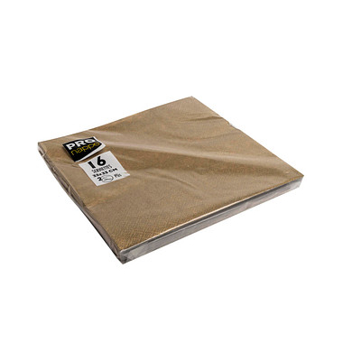 Servietten gold 2-lagig 16,5 x 16,5 cm