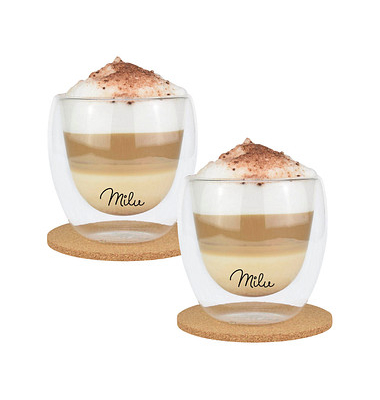 Kaffeegläser Doppelwandige Cappuccino- Gläser 2er Set 250,0 ml